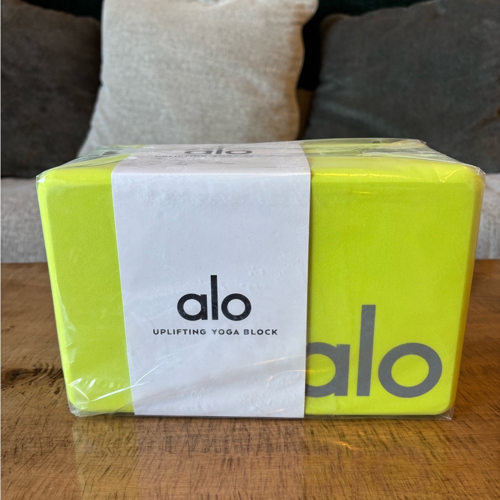 Alo Yoga Uplifting Yoga Block in Highlighter Yellow